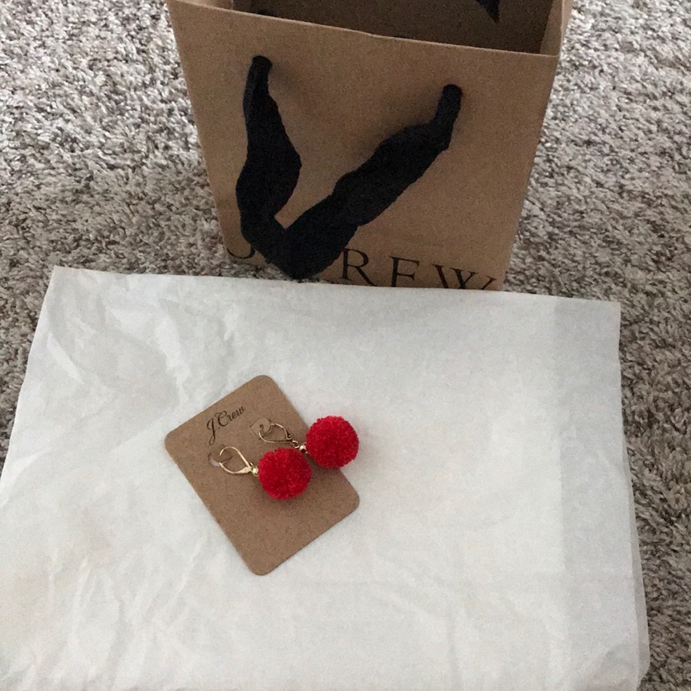 JCrew puff ball earrings